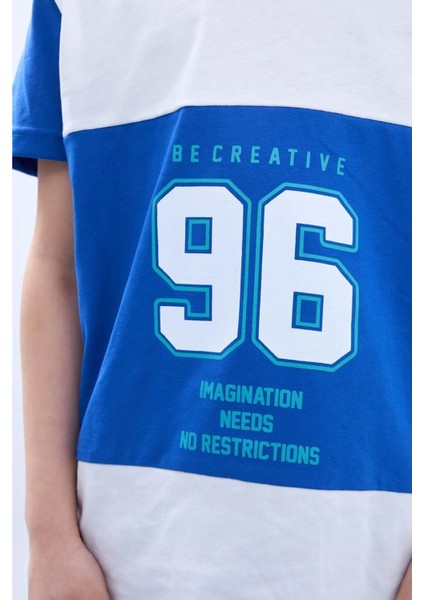 Penye Süprem Baskılı Yazlık Şortlu Takım M00734 Saks Mavi fiyatları