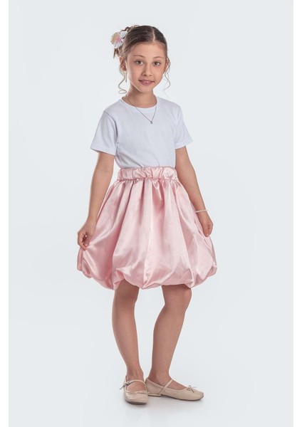 Saten Balon Kız Çocuk Etek M00729 Pembe