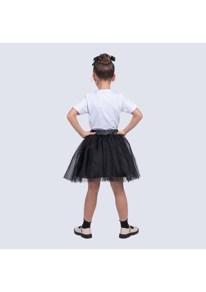 Gökkuşağı Tütülü Kız Çocuk Parti Etek M00727 Siyah modelleri