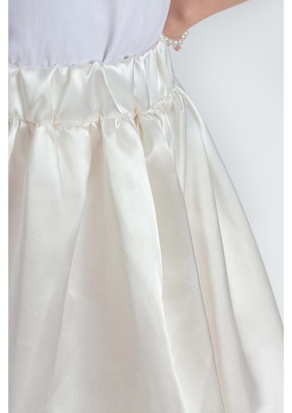 Saten Balon Kız Çocuk Etek M00729 Ekru fiyatları