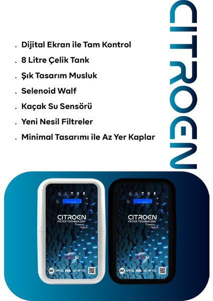 Dijital Pompalı 6 Filtreli Alkali Ph 9 Yüksek Verimli Su Arıtma Cihazı modelleri