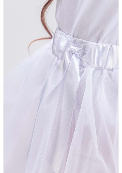Gökkuşağı Tütülü Kız Çocuk Parti Etek M00727 Beyaz fiyatları