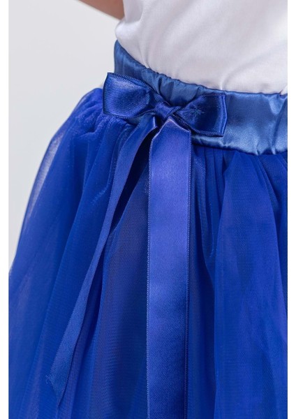 Gökkuşağı Tütülü Kız Çocuk Parti Etek M00727 Saks Mavi fiyatları