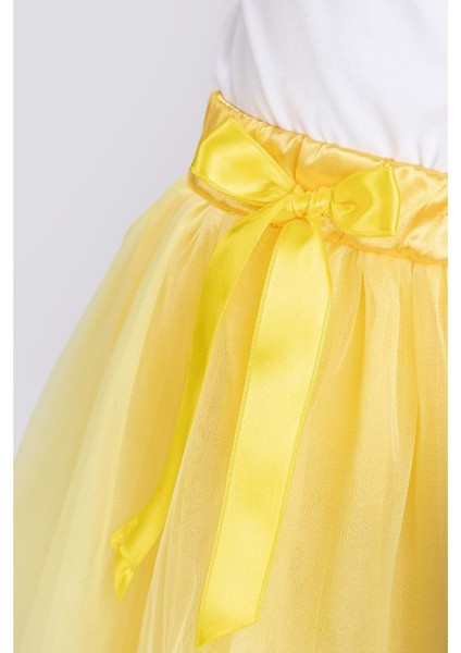 Gökkuşağı Tütülü Kız Çocuk Parti Etek M00727 Sarı modelleri