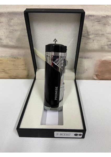 Promise Marka 4 Ateşlemeli Siyah Gri Puro Çakmağı Isme Özel Çakmak modelleri