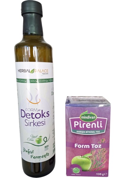 Detoks Sirkesi 500 ml & Pirenli Toz 135 gr Ikiliyaz Seti