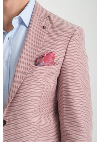 Galdino Erkek Bordo Kendinden Desenli Slim Fit Mono Yaka Blazer Ceket fiyatları