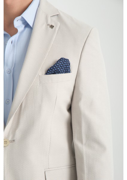 Galdino Erkek Gri Kendinden Desenli Slim Fit Mono Yaka Blazer Ceket fiyatları
