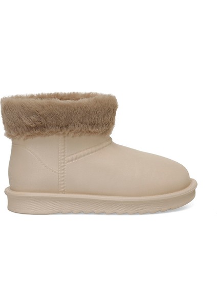 24K-5008 Bej Kadın Yağmur Botu Kısa Topuklu Eva Dış Materyal ile Şık Tasarım