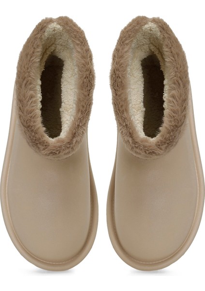 24K-5008 Bej Kadın Yağmur Botu Kısa Topuklu Eva Dış Materyal ile Şık Tasarım fırsatları