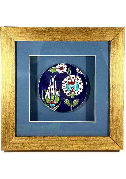 Gece Bahçesi Motifli Iznik Çini Plaket