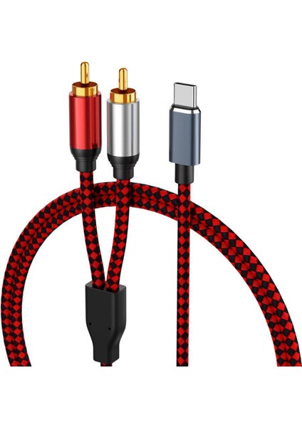 USB C - 2 Rca Ses Kablosu Tip C Erkek - 2 Rca Erkek Ses Kablosu Xiaomi Huawei Tablet Hoparlör Amplifikatör Tv Için 0 5 M (Yurt Dışından)