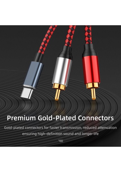 USB C - 2 Rca Ses Kablosu Tip C Erkek - 2 Rca Erkek Ses Kablosu Xiaomi Huawei Tablet Hoparlör Amplifikatör Tv Için 0 5 M (Yurt Dışından)