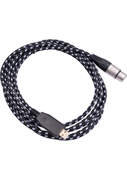 USB Kadın Mikrofon Kayıt Kablosu 3 Metre Ses Konektörü Kablosu Adaptörü Müzik Aleti Kayıt Karaoke (Yurt Dışından)