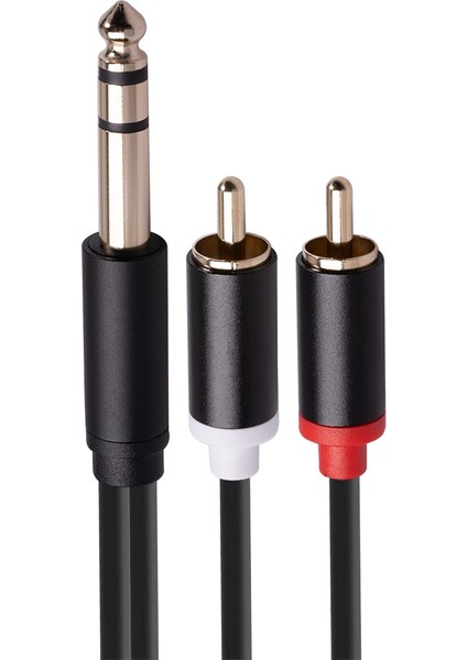 6.35MM Kablo 2rca Ses Kablosu Aux Rca Jak Y Ayırıcı Kablo Amplifikatörler Ses DVD Için 5ft (Yurt Dışından) fırsatları