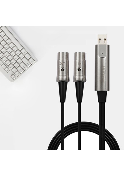 Hifing USB Giriş-Çıkış Mıdı Kablosu Bir Giriş Bir Çıkış Arayüzü 5 Pin Hat Dönüştürücü Pc'den Müzik Klavyesi Adaptör Kablosu (Yurt Dışından)
