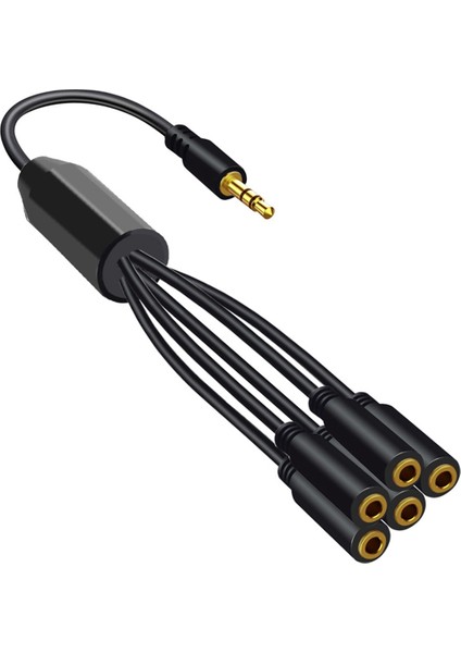 3.5mm Trs Erkek - 5 Portlu 3.5 Dişi Jak Kulaklık Ayırıcı Kablo Stereo Aux Ses Adaptörü Pc Tv Mp3 Hoparlör Için (Yurt Dışından)