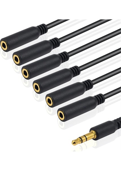 3.5mm Trs Erkek - 5 Portlu 3.5 Dişi Jak Kulaklık Ayırıcı Kablo Stereo Aux Ses Adaptörü Pc Tv Mp3 Hoparlör Için (Yurt Dışından) indirimleri