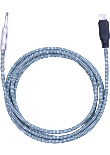 6.35MM Erkek - USB Type-C Erkek Gitar Ses Kablosu 1/4 Inç - Usb-C Kayıt Kablosu Gitar - USB C Kayıt Kablosu 2 Metre (Yurt Dışından)