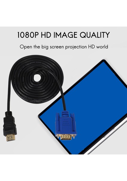 Hdtv HDMI Altın Erkek VGA Hd-15 Erkek 15PIN Adaptör Kablosu 6ft 1.8m 1080P (Yurt Dışından) indirimleri