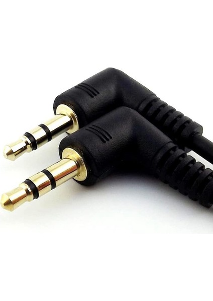 Cep Telefonu Ses Adaptörü 90 Derece Açı 3.5mm Erkekten Erkeğe Stereo Ses Aux Uzatma Kablosu Kablosu Akıllı Telefon Için (Yurt Dışından)