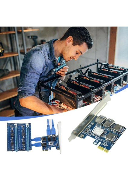 4 Portlu Pcı-E - USB 3.0 Express Kart Konnektörü Sata Güç Konnektörü Ayırıcı Kablo Pcıe Genişletici Kart Kart Madenciliği (Yurt Dışından) fiyatları