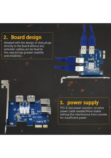 4 Portlu Pcı-E - USB 3.0 Express Kart Konnektörü Sata Güç Konnektörü Ayırıcı Kablo Pcıe Genişletici Kart Kart Madenciliği (Yurt Dışından) indirimleri