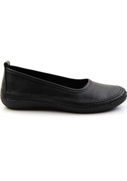 Siyah Leather Kadın Babet K01303018403