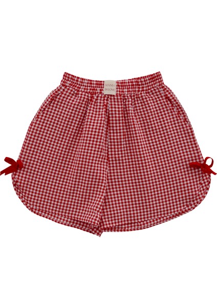 Check Kırmızı Ekoseli Fiyonklu Şort Pijama Altı indirimleri