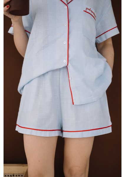 Sunday Kırmızı Biyeli Şort Pijama Altı