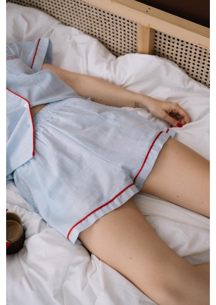 Sunday Kırmızı Biyeli Şort Pijama Altı