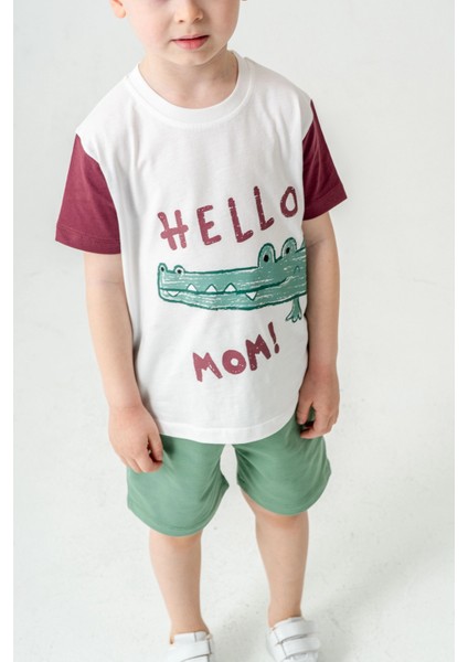 Sevimli Timsah Baskılı Şortlu Takım 50303 fiyatları