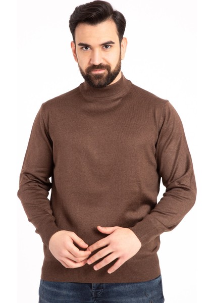 Erkek Ince Yün Triko Örgü Regular Kalıp Baba Yarım Balıkçı Yaka Boğazlı Kazak Bluz 5140 fiyatları