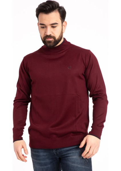 Erkek Ince Yün Triko Örgü Regular Kalıp Baba Yarım Balıkçı Yaka Boğazlı Kazak Bluz 5140 modelleri