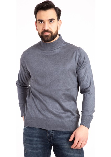 Erkek Ince Yün Triko Örgü Regular Kalıp Baba Yarım Balıkçı Yaka Boğazlı Kazak Bluz 5140 fiyatları