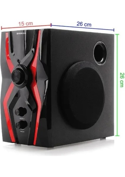 Bluetoothlu 4+1 Dijital Ekran Radyolu USB Tf Destekli Ses Sistemi 52 Watt