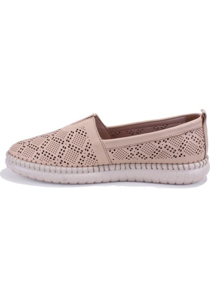 DZA07-1236031 Bej Ortopedik Günlük Deri Kadın Ayakkabı modelleri