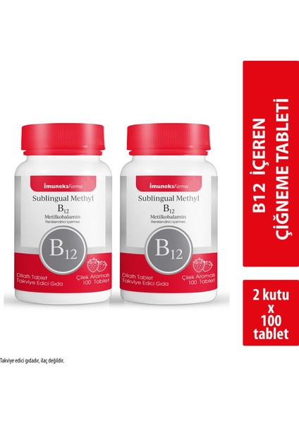 Imuneks Farma B12 Dilaltı Tablet x 2 Adet