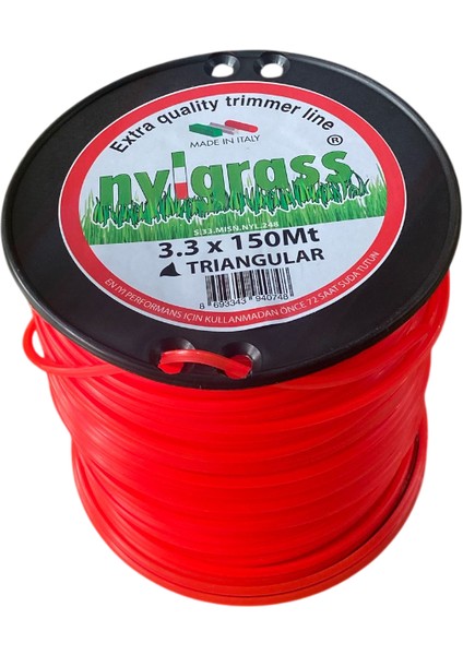 Misina 3.3 mm x 150 Metre 3 Köşe Kırmızı - Trıangular