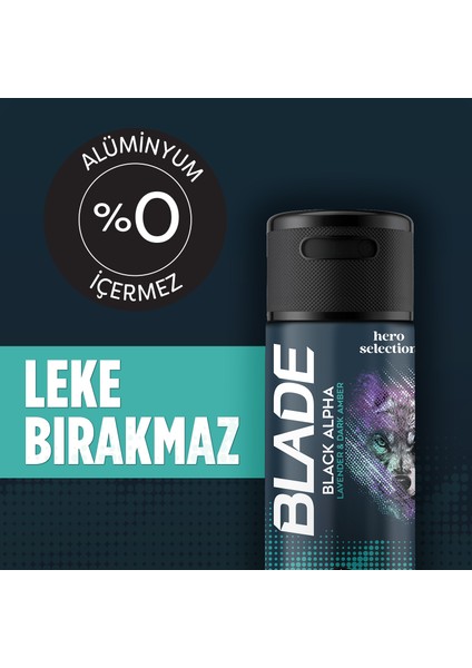 Hero Selection Serisi Black Alpha Erkek Deodorant 4X150 ml