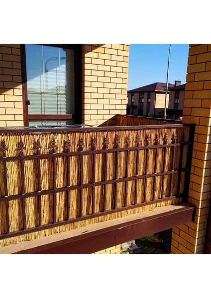 Natural 50CM x 300CM Bambu Kamış Hasır Çit Dekoratif Bahçe Balkon ve Duvar Çiti Reed Fence