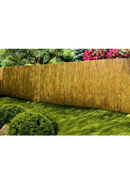 190CM Yükseklik x 600CM Genişlik Doğal Bambu Kamış Hasır Çit Dekoratif Bahçe Balkon ve Duvar Çiti Reed Fence