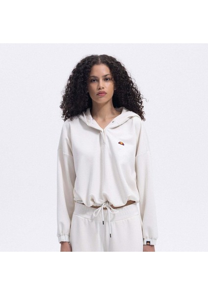 EF209-1-OF Kapüşonlu Kadın Sweatshirt - Ekru modelleri