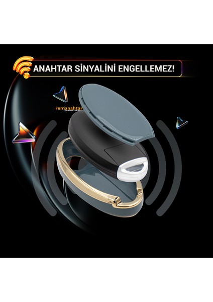 X-Trail 3 Buton Smart Nano Anahtar Kılıfı Mavi