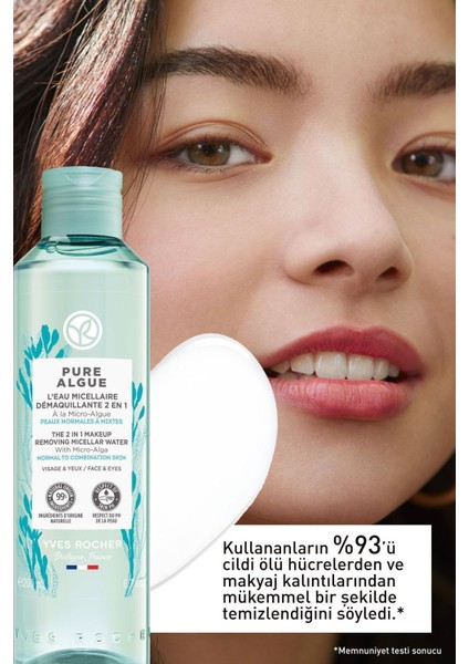 Normal ve Kuru Cilt, Antioksidan, Prebiyotik Micellar Makyaj Temizleme Suyu-Pure Algue-200ml