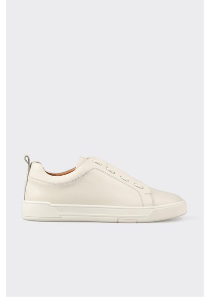 Ekru Deri Erkek Günlük Ayakkabı