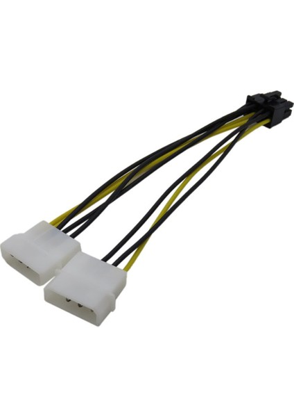 Marsnaska Güç Kablosu 2 Ide Çift 4pin Ide Erkek 8 Pin Dişi Pcı-E Y Ide Güç Kablosu Adaptör Konnektörü Video Kartı Için (Yurt Dışından)