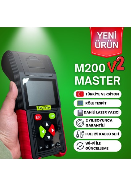 M200 Master V2 Motosiklet Arıza Tespit Cihazı