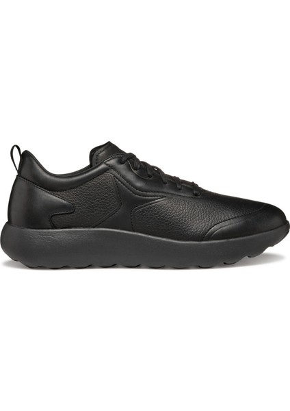 Erkek Siyah U Xtors B - Print.lea + Smo.lea Bağcıklı Deri Sneaker U45LFB04743C9999