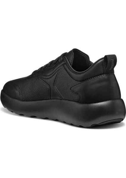 Erkek Siyah U Xtors B - Print.lea + Smo.lea Bağcıklı Deri Sneaker U45LFB04743C9999
